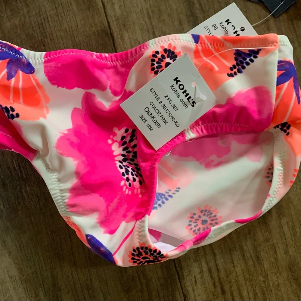 New Oshkosh floral tankini spf 50+ swimsuit set